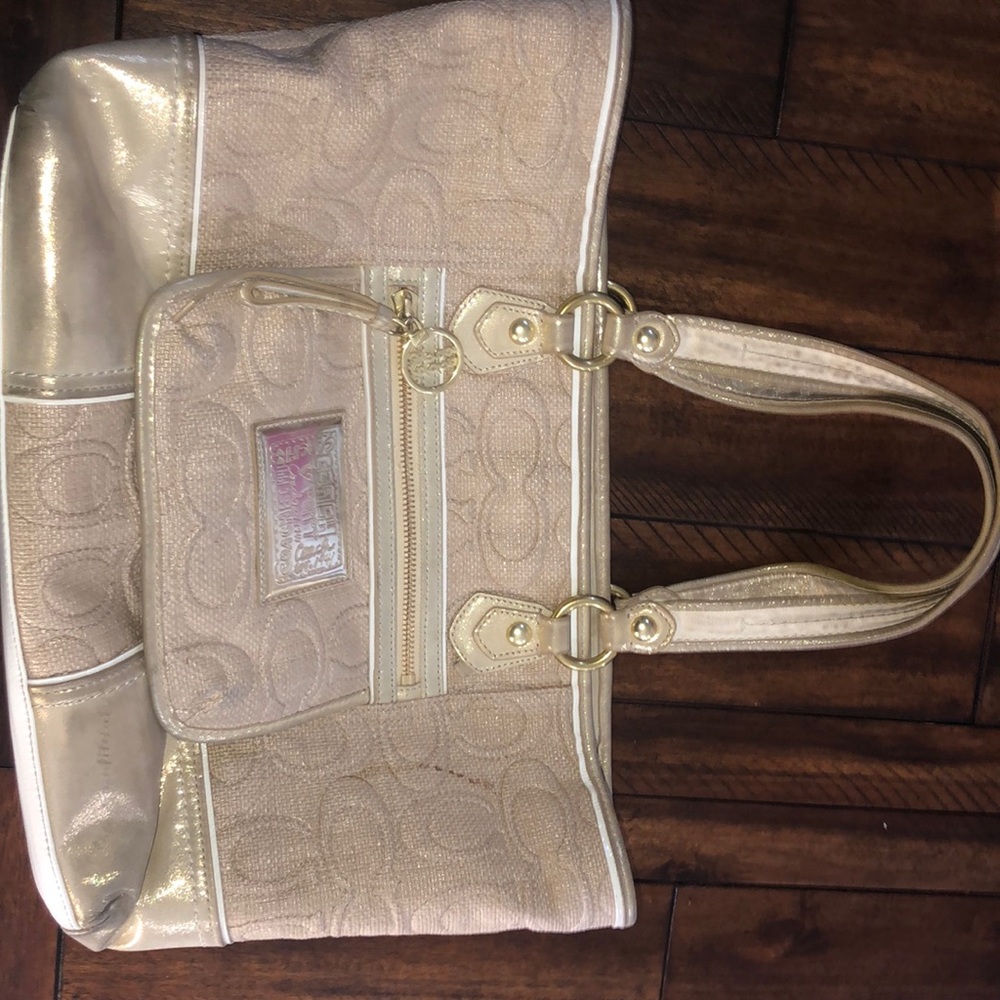 Woven Coach purse